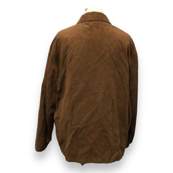 Pronto Uomo Men’s Full Zip Faux Suede Jacket, Brown, size XXL - Picture 3 of 7